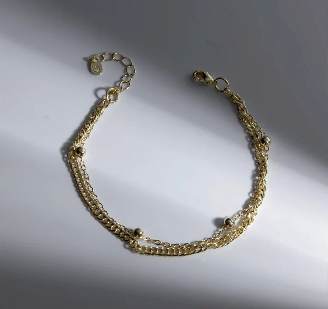 Pulseira Dupla Grumet Esferas